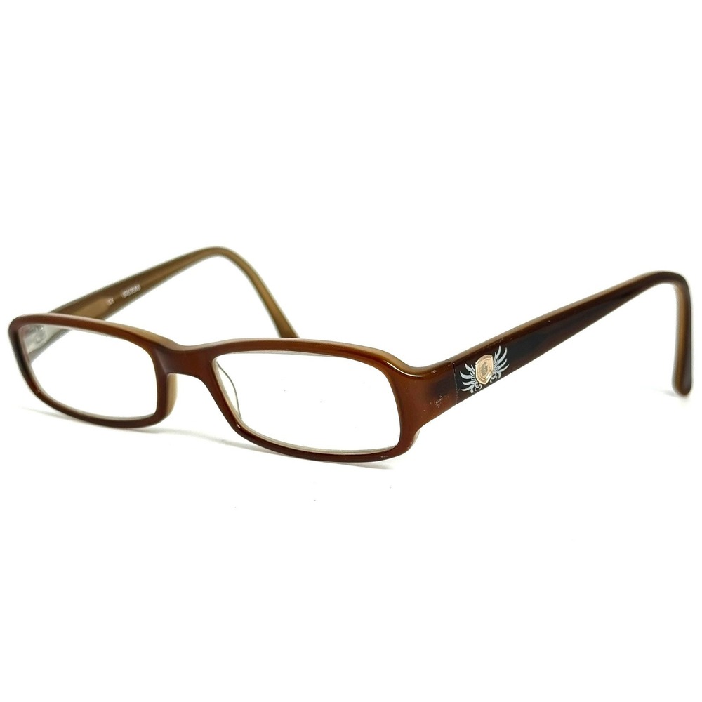 Guess GU 9044 BRN Brown Rectangular Eyeglass Frames 48-16-130 Wing Logo